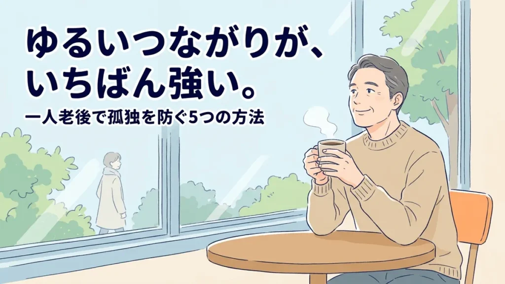 【一人老後】孤独を防ぐ方法5選 ゆるいつながりが、いちばん強い。
