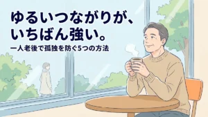 【一人老後】孤独を防ぐ方法5選 ゆるいつながりが、いちばん強い。