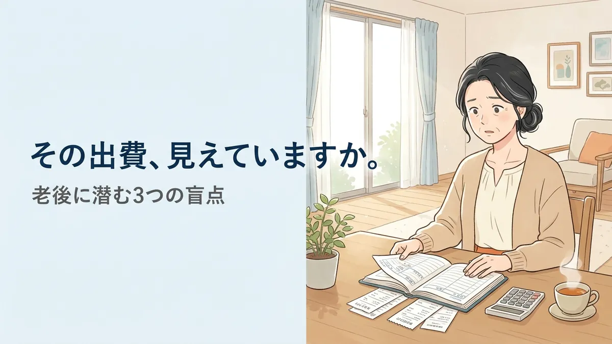 【生活費の盲点】老後で見落としやすいお金3選。その出費、見えていますか。