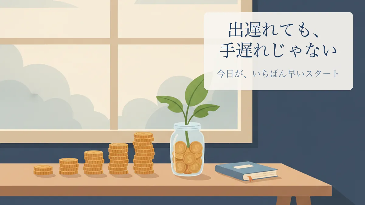 積立NISAは40代からでも遅くないことを示すアイキャッチ